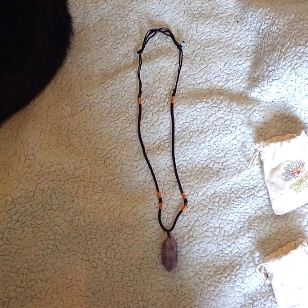 Amethyst pendulum necklace